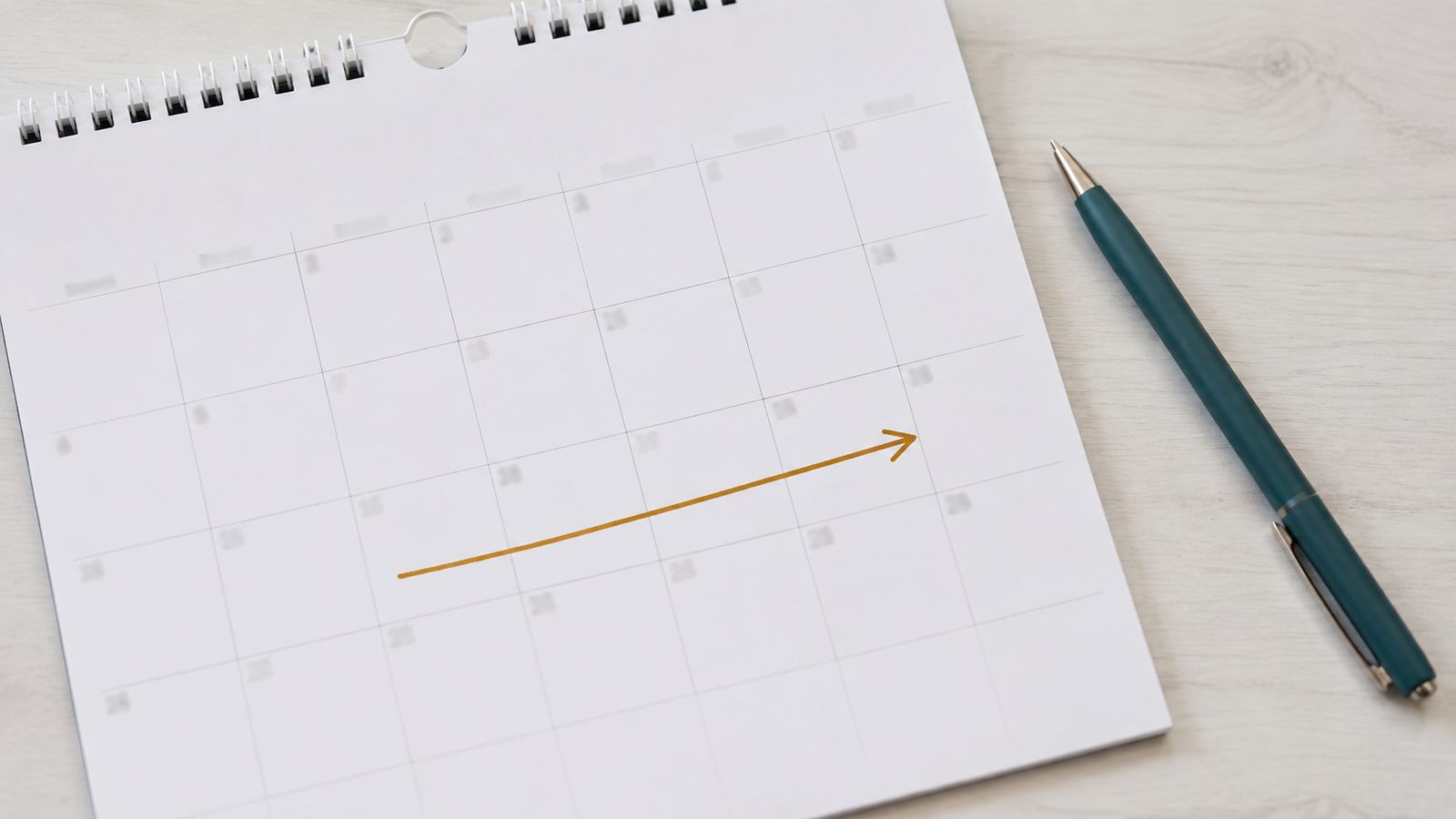 A calendar with an arrow extending past the original checkout date