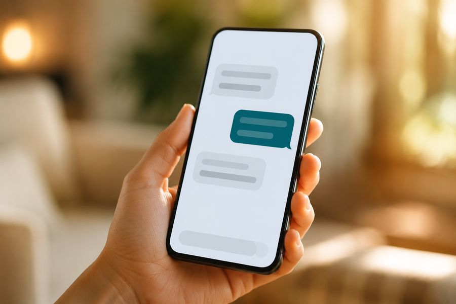 A phone screen showing a confirmed text exchange about a stay extension
